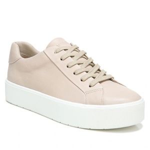 Vince Women's Taupe Beige Tan Platform Benfield Leather Sneakers 9